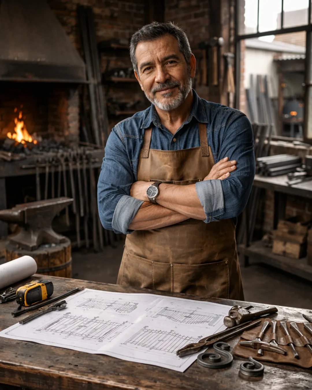 Portrait of Victor Hernandez, professional metal fabricator and author of the pack