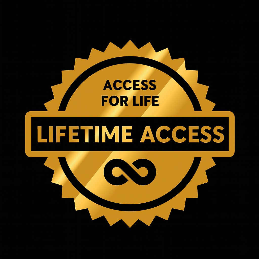 Lifetime access badge