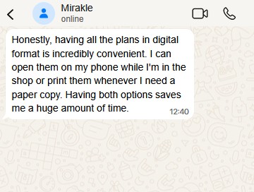 Fabricator message about having every plan in digital format